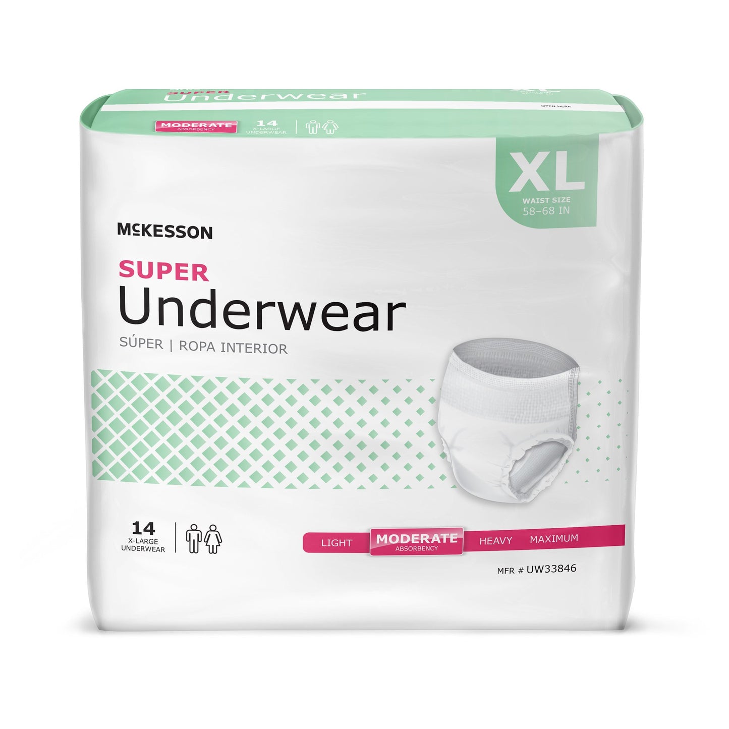 Unisex Adult Absorbent Underwear, Pull On with Tear Away Seams, Moderate Absorbency