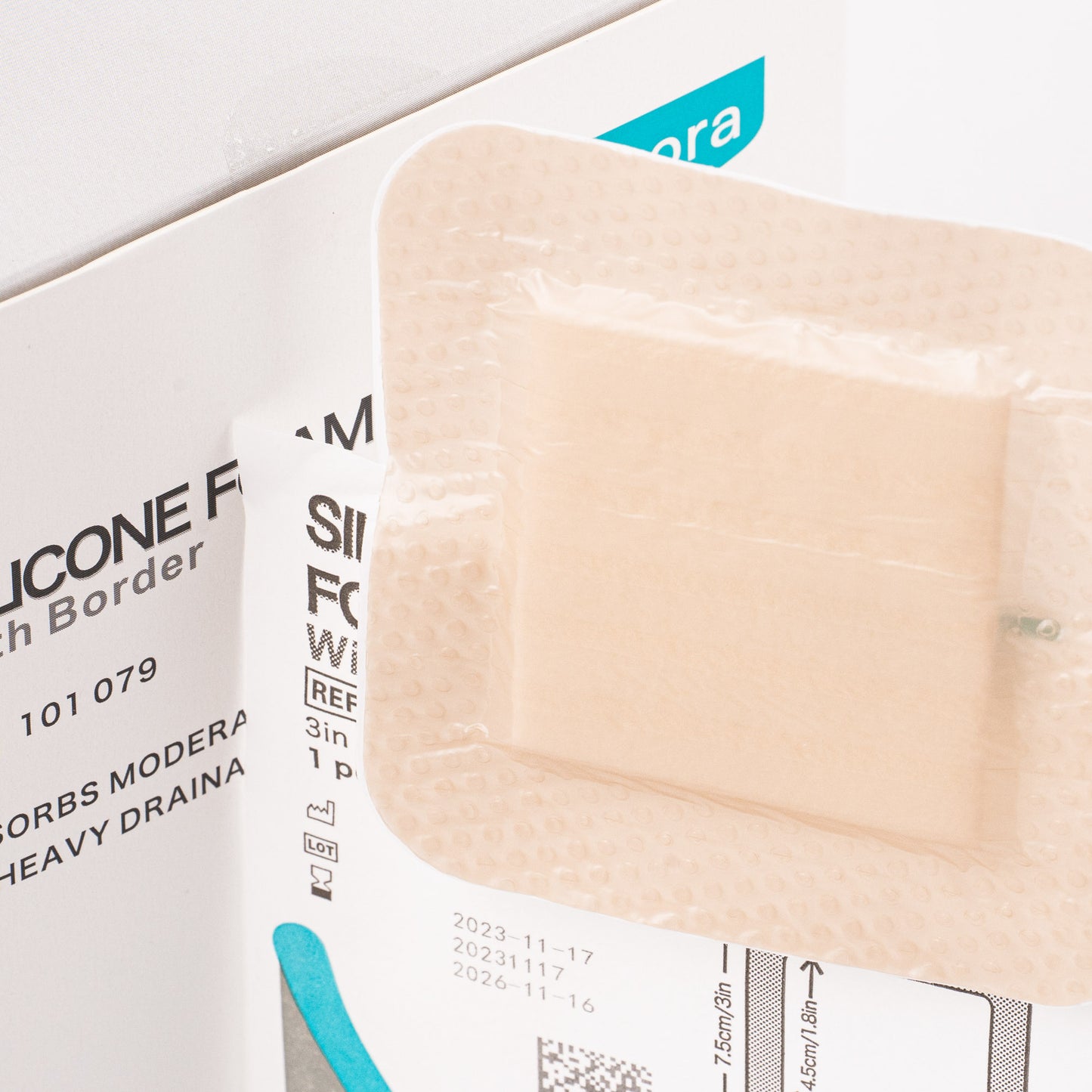 Foam Silicone Dressing, Bordered, 3"x3"