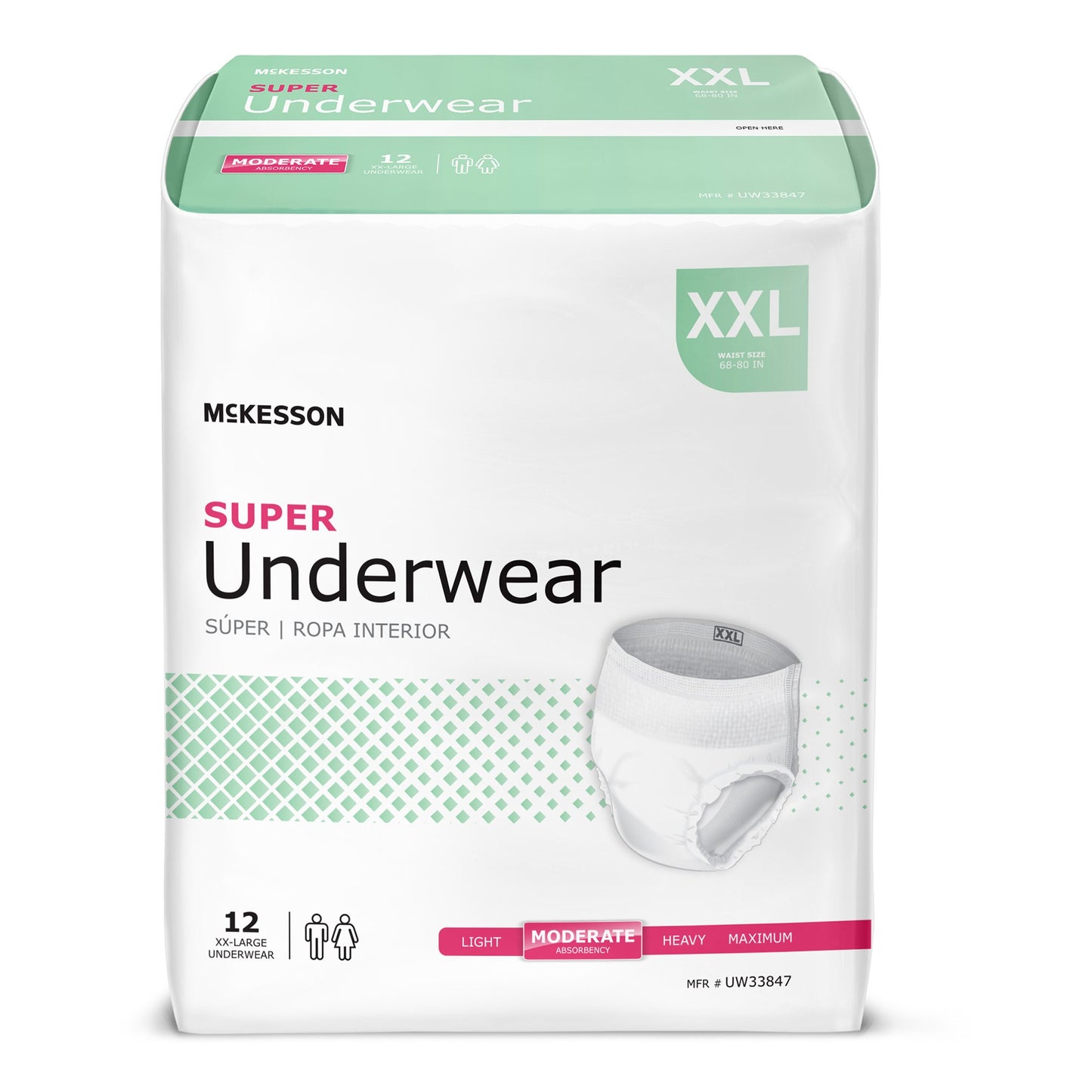 Unisex Adult Absorbent Underwear, Pull On with Tear Away Seams, Moderate Absorbency