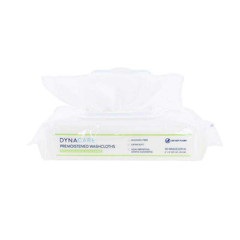 Premoistened Washcloths 8" x 12" - 50 wipes/soft pack