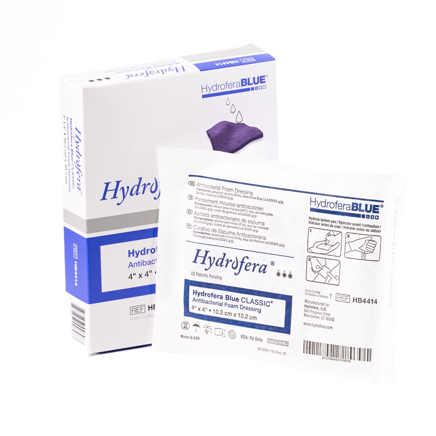 Hydrofera Blue Foam Dressing, 4"x4"
