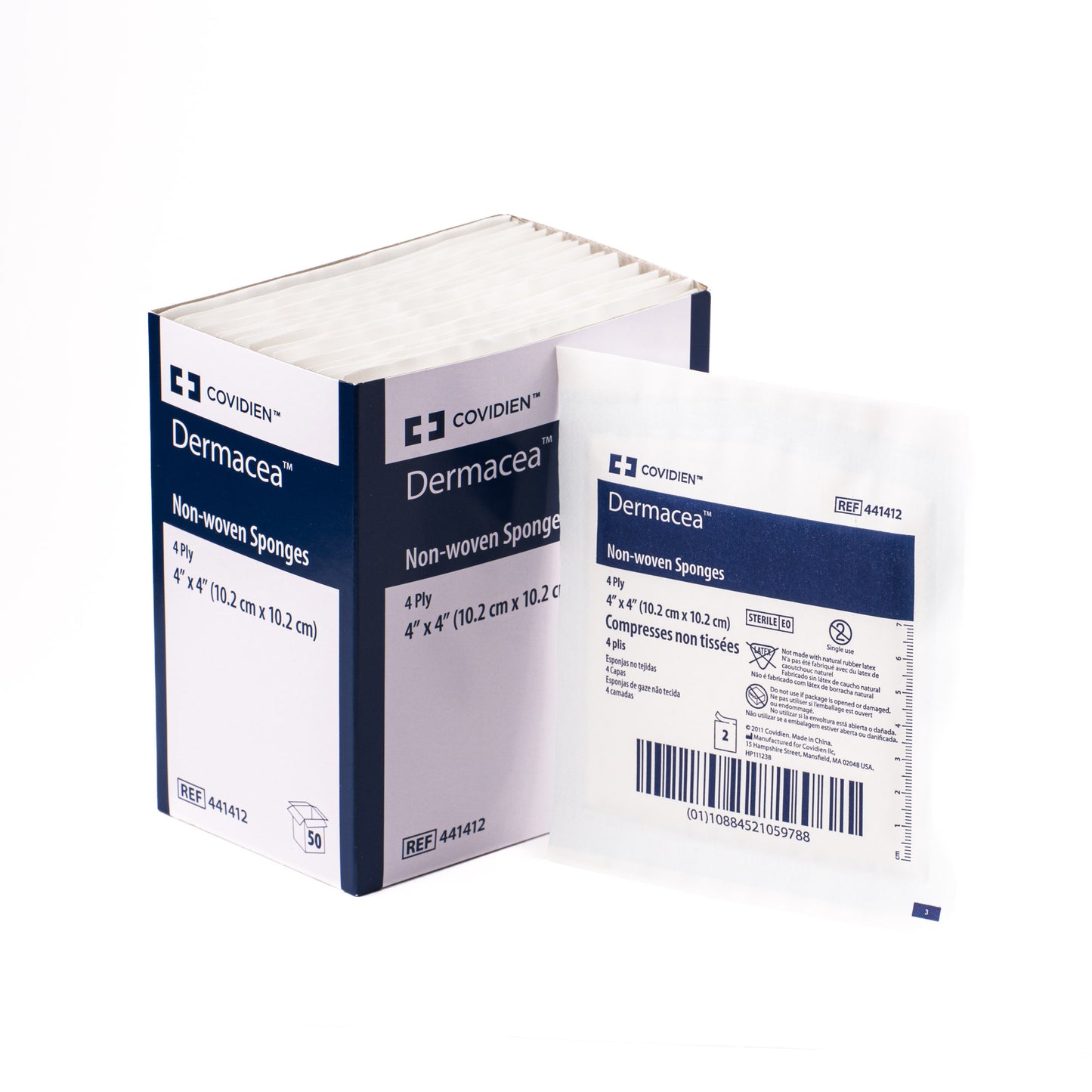 Non-Woven Gauze Sponges, 4-Ply, Sterile 4"x4"