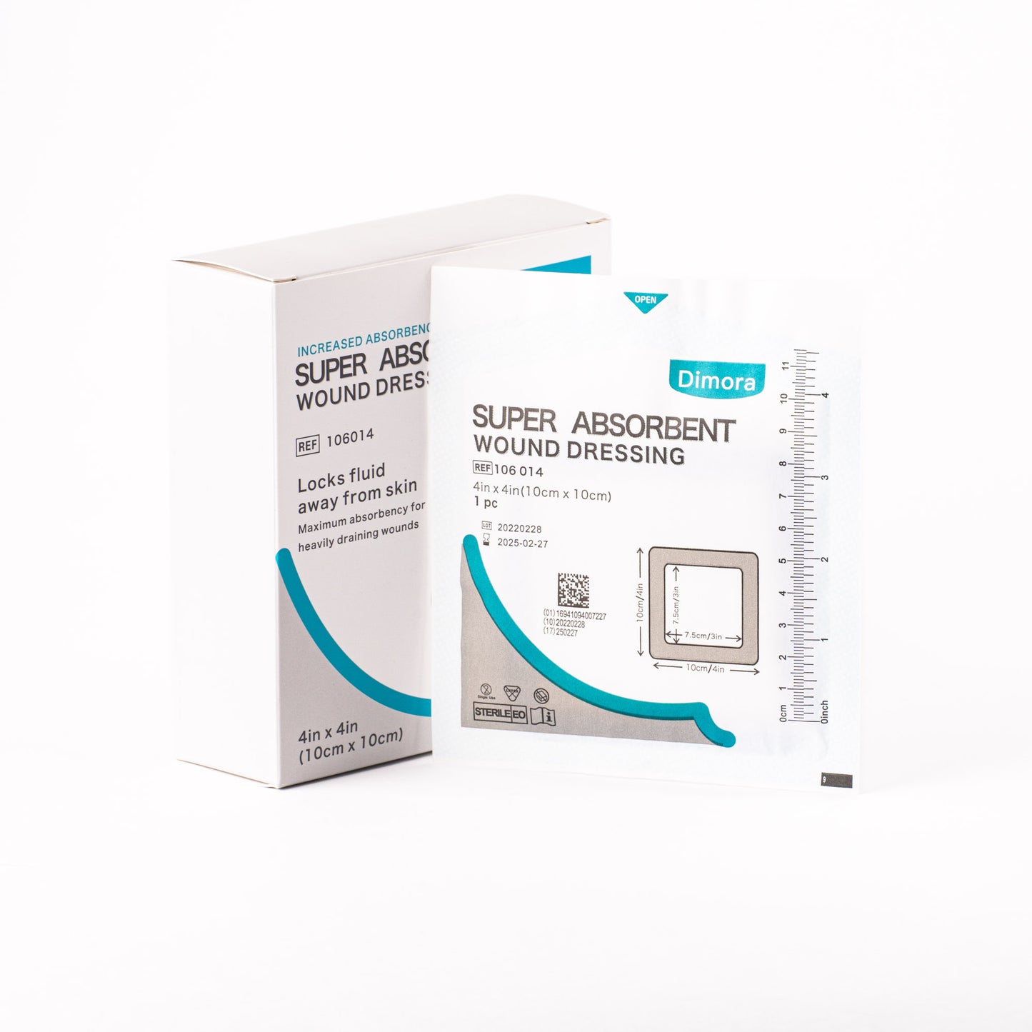 Super Absorbent Dressing 4" x 4" (7.5cm x 7.5cm)