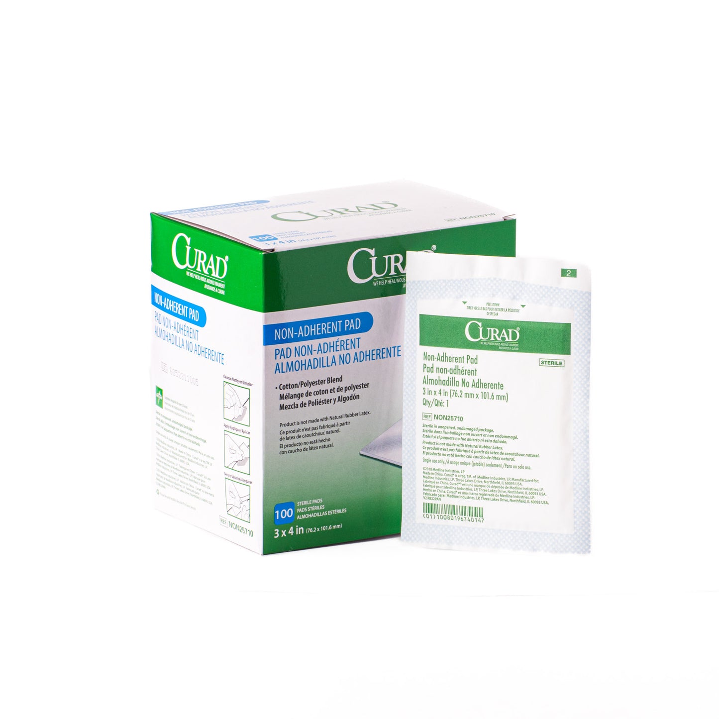 Non-Adherent Dressing Pad, Sterile, 3" x 4"