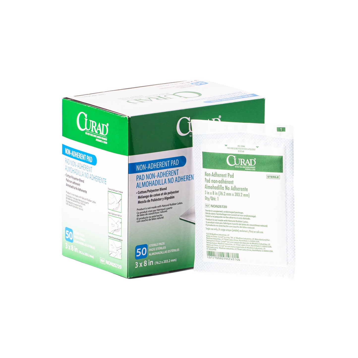 Non-Adherent Dressing Pad, Sterile, 3" x 8"