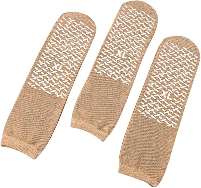 Single Tread Slipper Socks, Non-Slip (3 Pair)