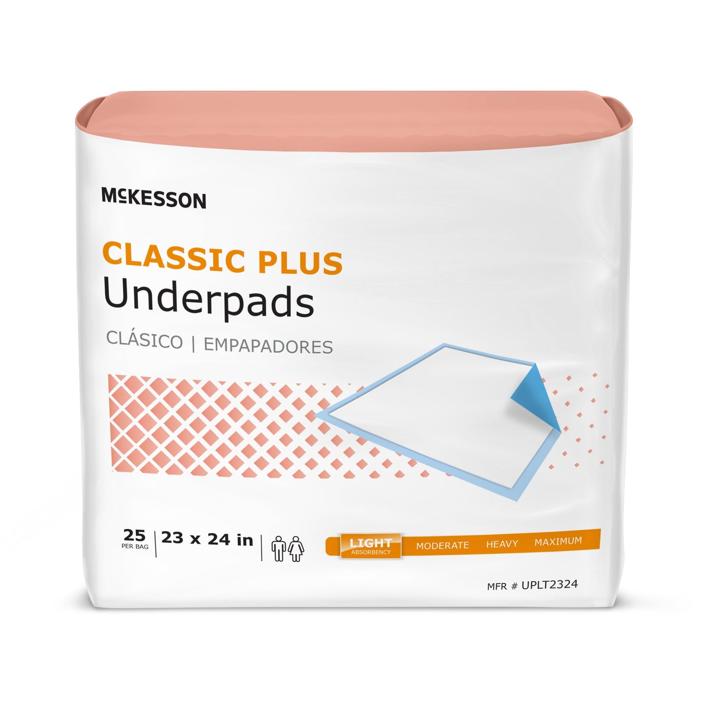Disposable Underpad Classic Plus 23 X 24 Inch Fluff / Polymer Light Absorbency
