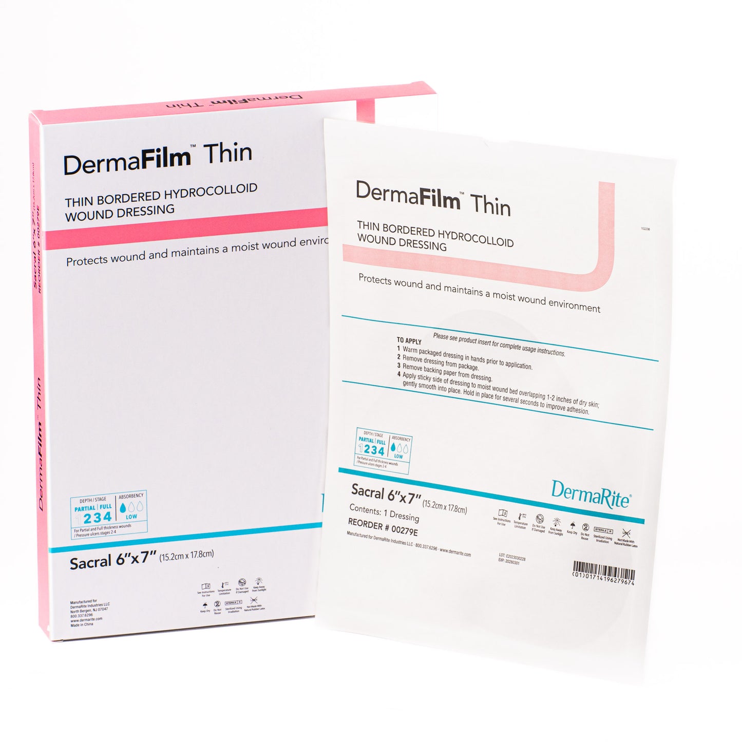 Hydrocolloid Dressing, Sacral, 6"x7"