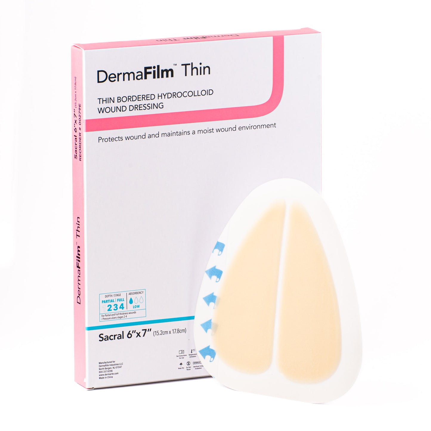Hydrocolloid Dressing, Sacral, 6"x7"