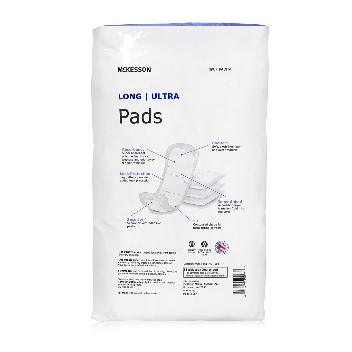 Bladder Control Pad, 14 Inch, Length Heavy Absorbency