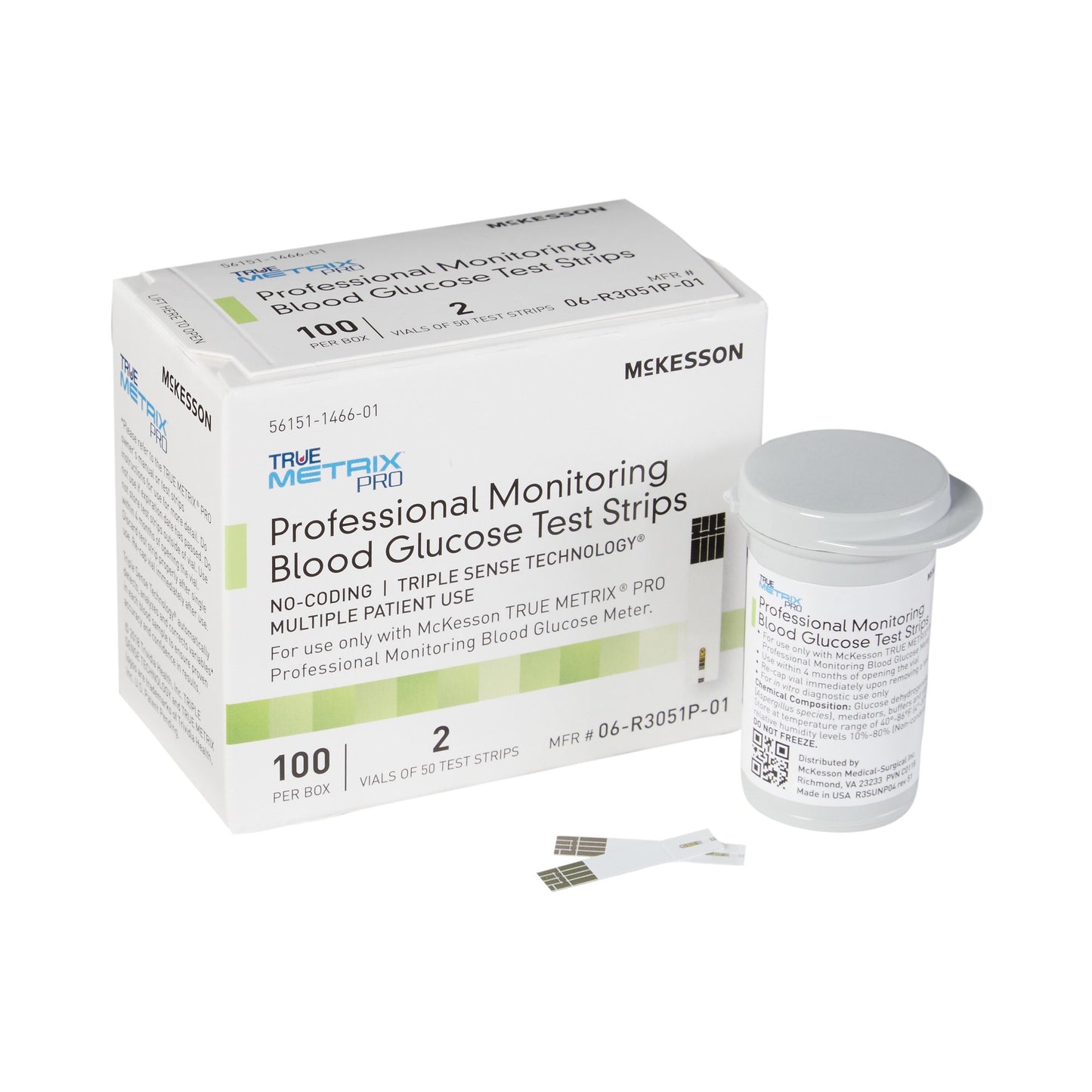 Blood Glucose Test Strips McKesson TRUE METRIX® PRO 100 Strips per Pack For McKesson TRUE METRIX® PRO Professional Monitoring Blood Glucose Meter