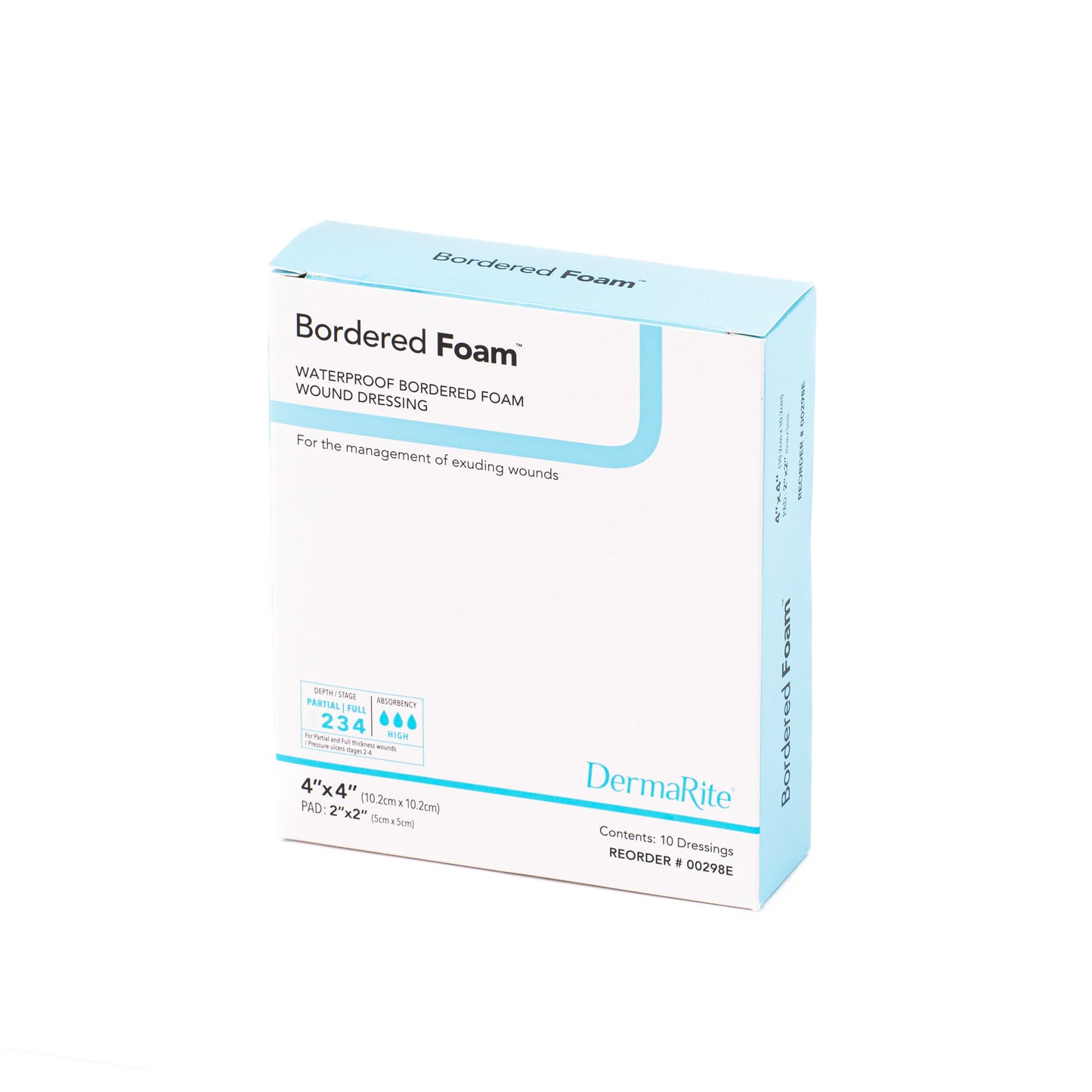 Foam Bordered Waterproof Dressing, 4"x4"