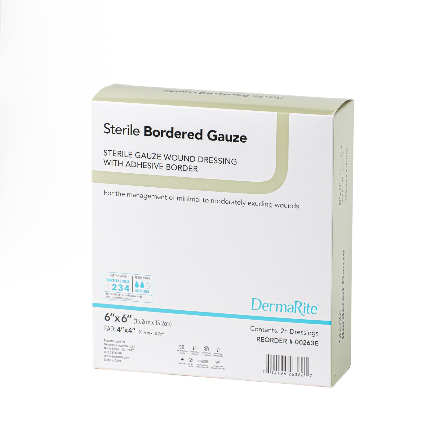 Gauze with Adhesive Border, 6" x 6"