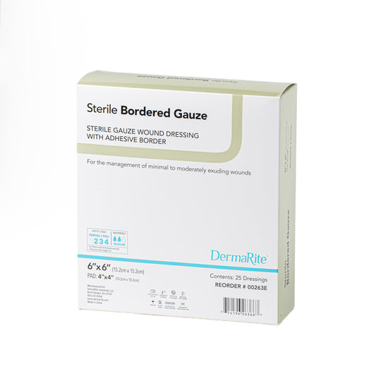 Bordered Gauze, Sterile, 6" x 6"