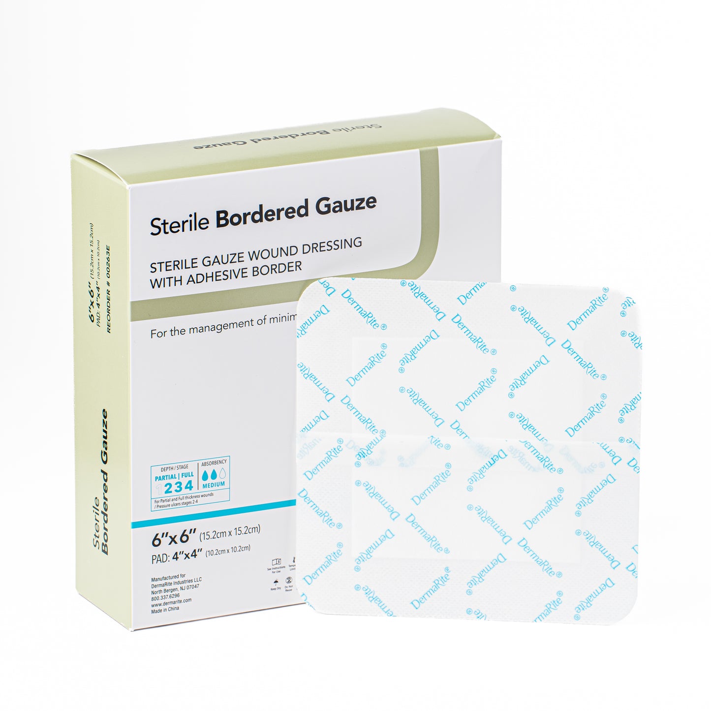 Gauze with Adhesive Border, 6" x 6"