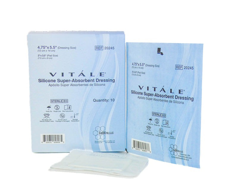 Super Absorbent with Silicone Border 4.75" x 5.5"