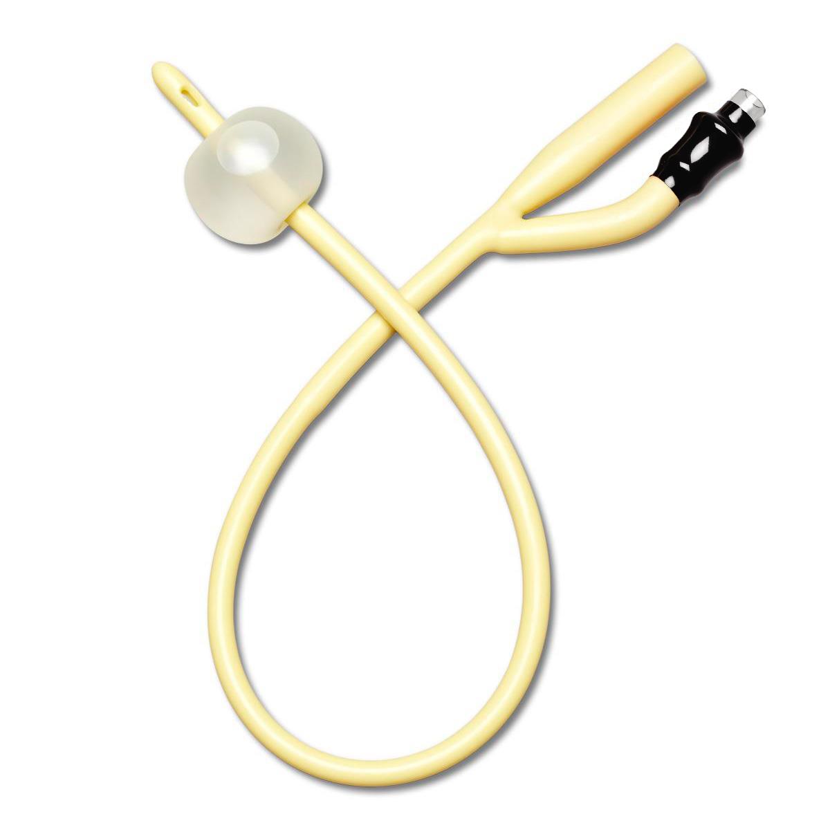 Foley Catheter, Silicone-Elastomer Coated Latex, Straight Tip, 2-Way, 10 mL balloon