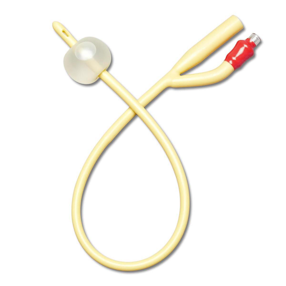 Foley Catheter, Silicone-Elastomer Coated Latex, Straight Tip, 2-Way, 10 mL balloon