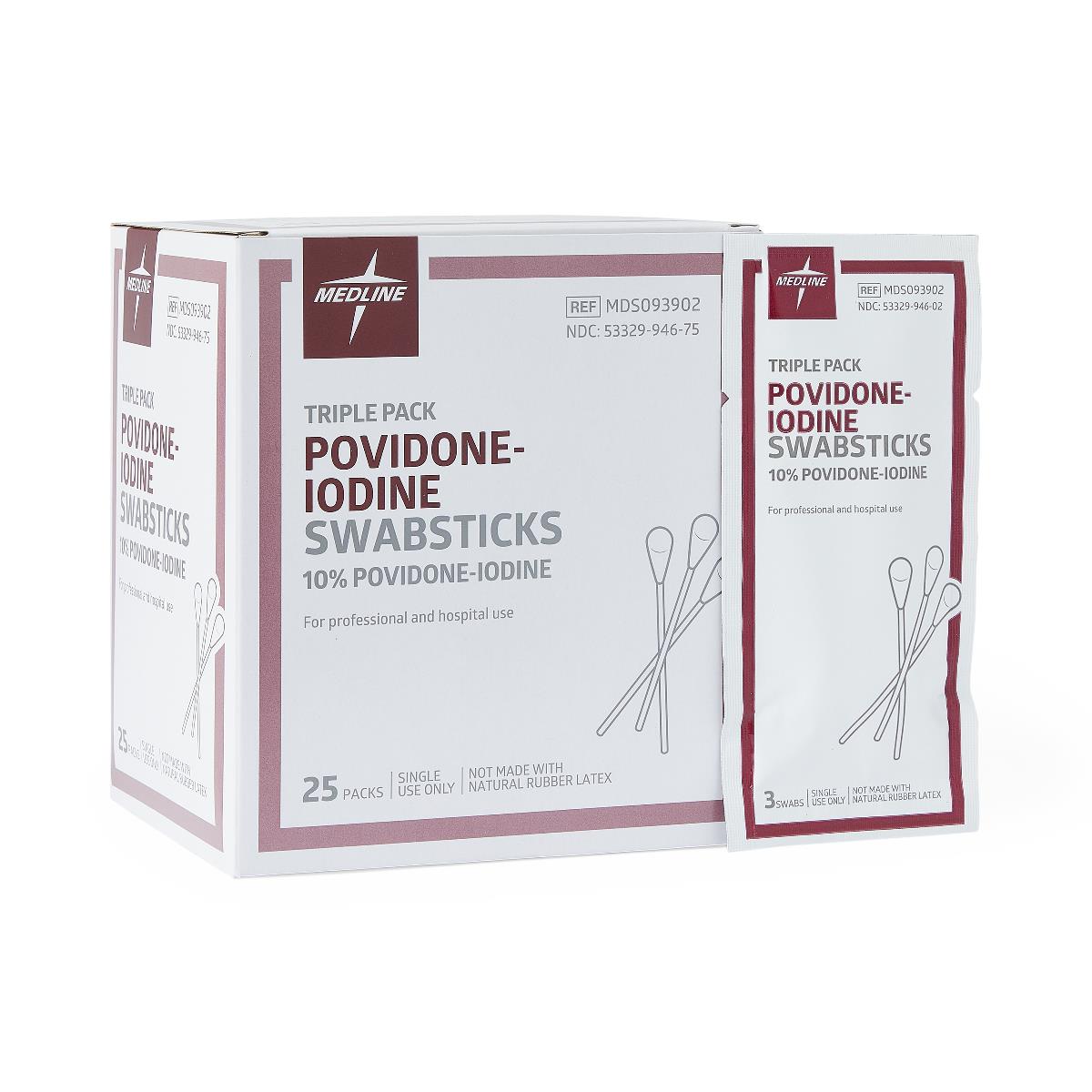 Povidone-Iodine Swabstick, Triple Pack