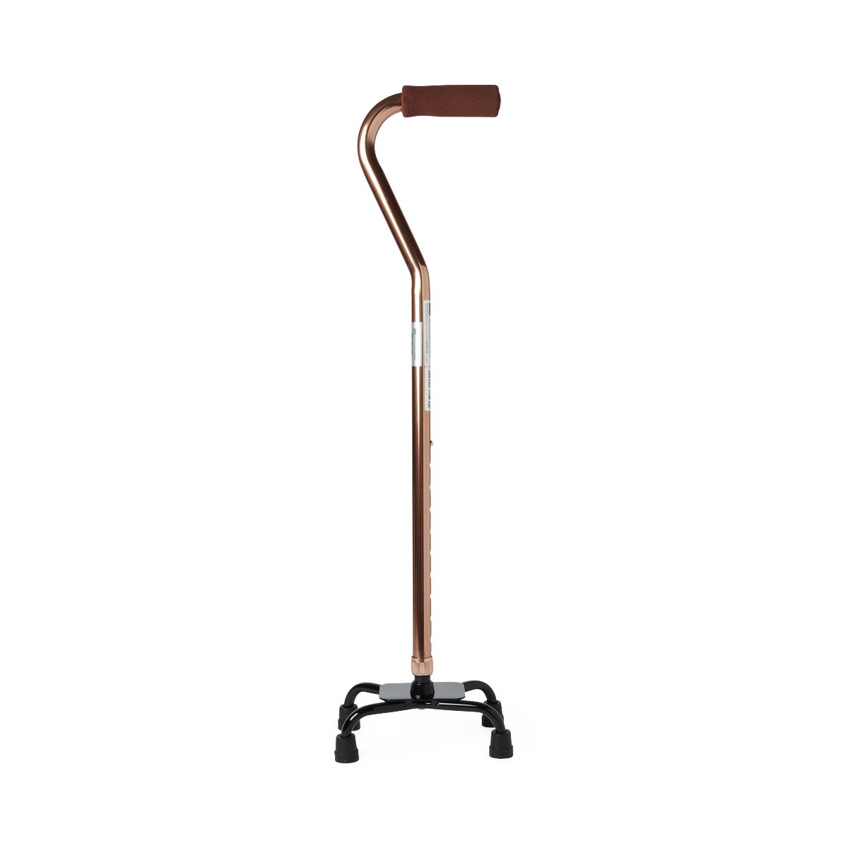 Quad Cane, Small Base, Aluminum, 300 lb. Capacity, Black
