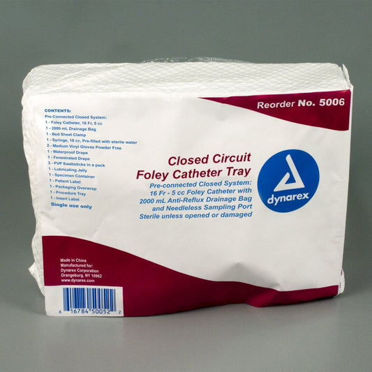 Indwelling Closed System Catheter Tray Foley 18 Fr. 5 cc Balloon