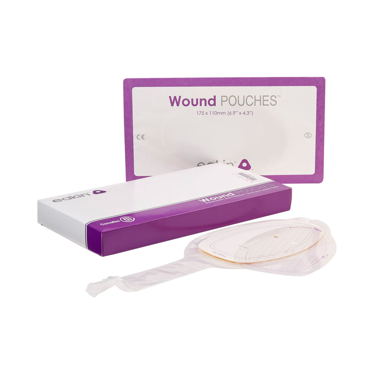 Fistula and Wound Pouch with Drainage Attachment and Tap Closure