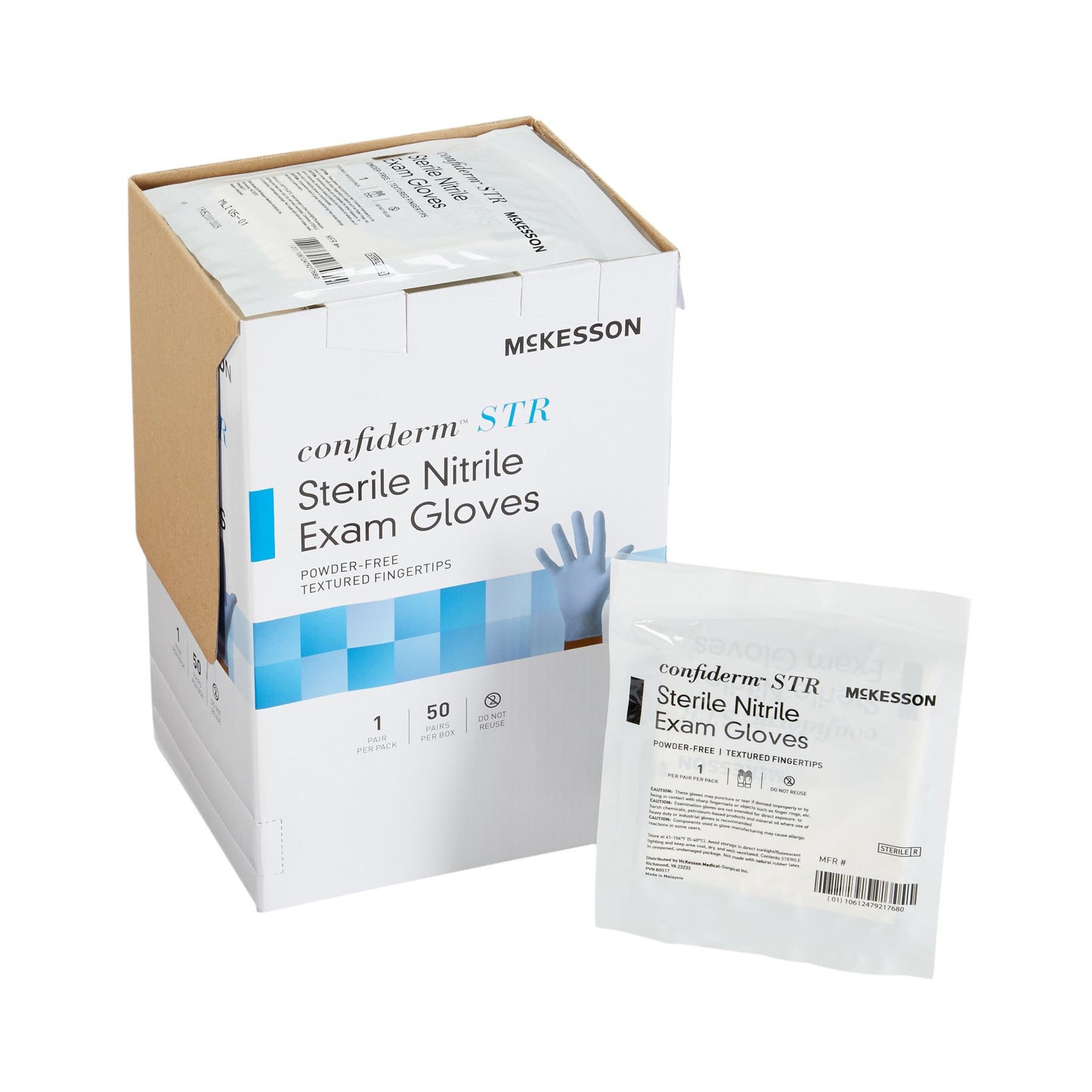 Nitrile Exam Glove, Sterile, Pair, Textured Fingertips