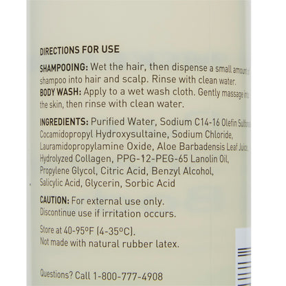 Shampoo and Body Wash, 8 oz., Flip Top Bottle, Unscented