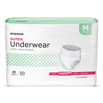 Unisex Adult Absorbent Underwear, Pull On with Tear Away Seams, Moderate Absorbency