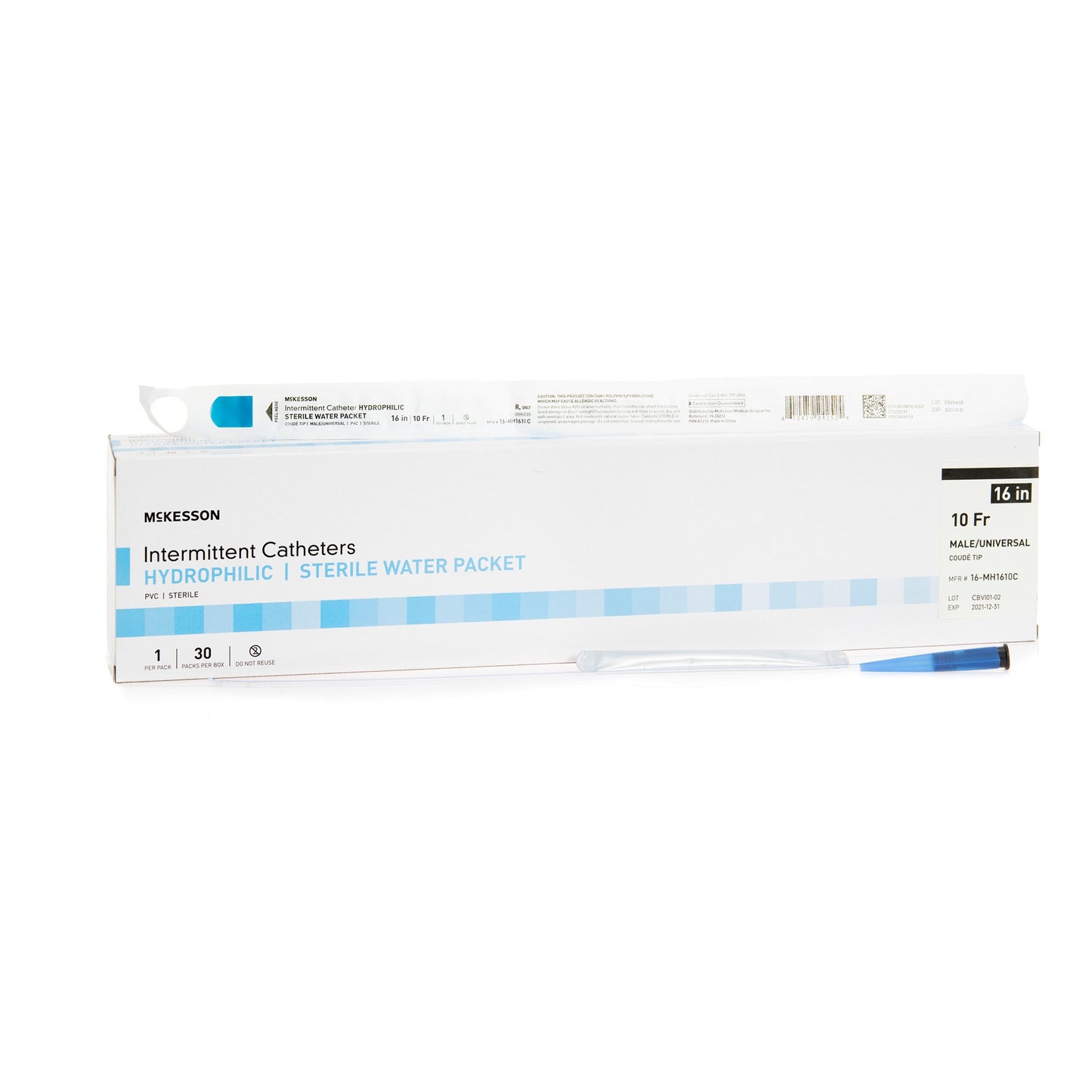 Intermittent Catheter, Coude Tip, Hydrophilic Coated PVC, Sterile