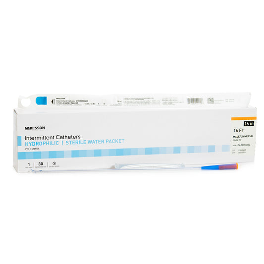 Intermittent Catheter, Coude Tip, Hydrophilic Coated PVC, Sterile