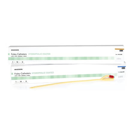 Foley Catheter, Hydrophilic Coated Latex, Coude Tip, 16”, 5cc Balloon Size, 5-10cc Inflation Volume