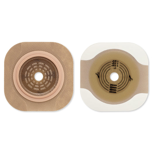 Ostomy Barrier New Image™ Flat CeraPlus™ Precut, Extended Wear Adhesive Tape Borders 1-3/4 Inch Flange Green Code System 1-1/8 Inch Opening