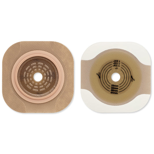Ostomy Barrier New Image™ Flat CeraPlus™ Precut, Extended Wear Adhesive Tape Borders 1-3/4 Inch Flange Green Code System 1-1/4 Inch Opening