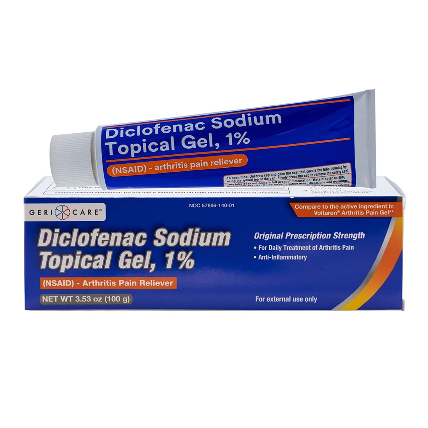 Topical Pain Relief Gel, 1% Strength Diclofenac Sodium, 100g Tube