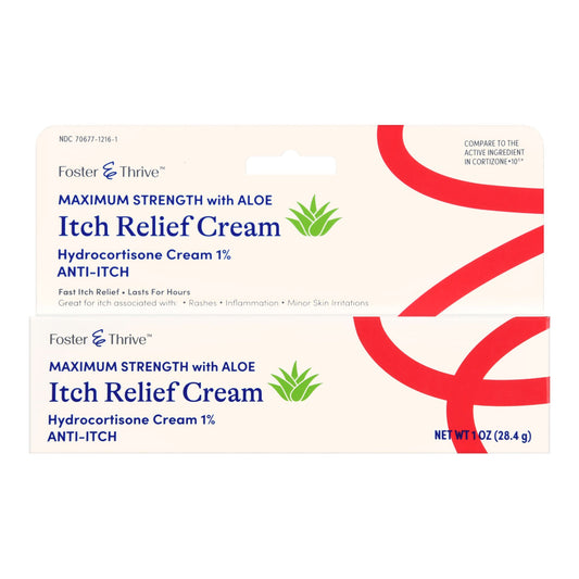 Itch Relief Cream, 1% Hydrocortisone Cream, 1 oz. Tube