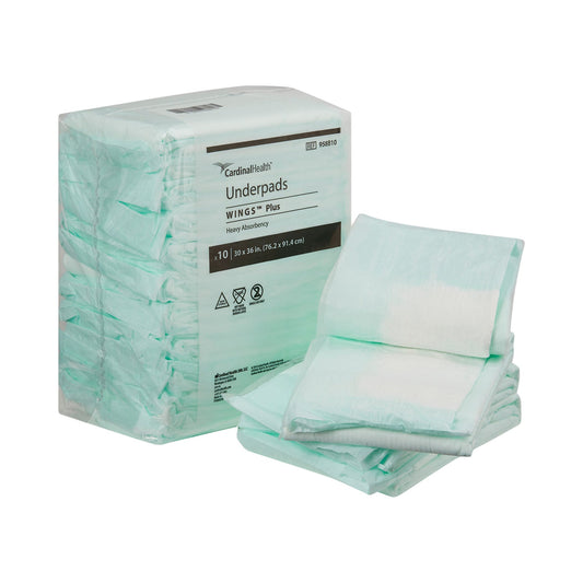 Underpads, Disposable, WINGS Plus, Heavy Absorbency