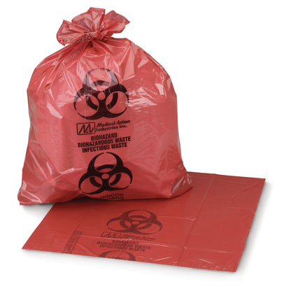 Biohazard Waste Bag, 1 to 3 gal., 11"x14"