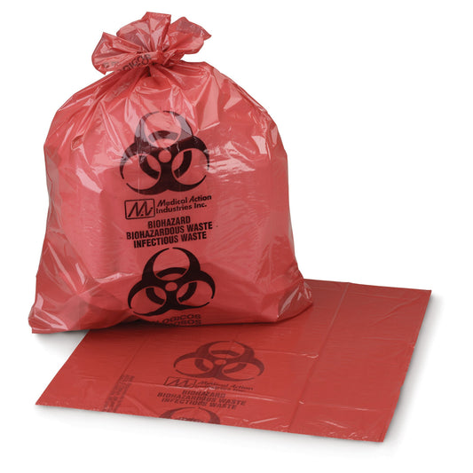 Biohazard Waste Bag, 1 to 3 gal., 11"x14"
