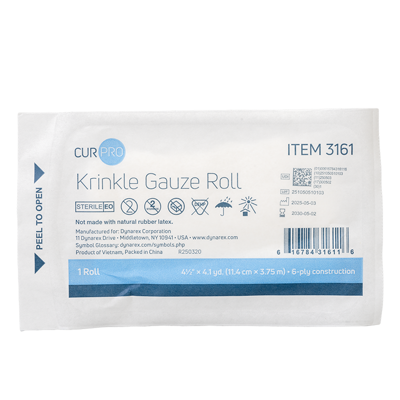 Krinkle Gauze, Bandage Roll Sterile 4.5"x4.1 yds