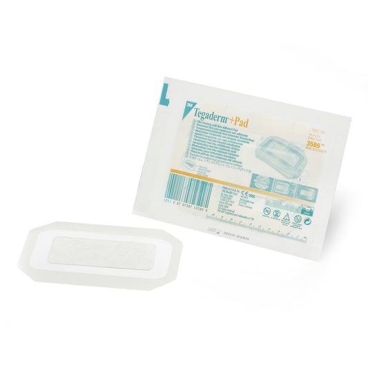 Transparent Film Dressing with Pad 3M™ Tegaderm™ 3-1/2 X 6 Inch Frame Style Delivery Rectangle Sterile