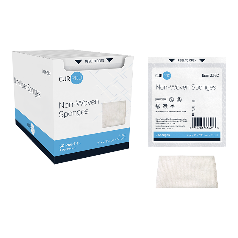 Non-Woven Gauze Sponges, 4-Ply, Sterile