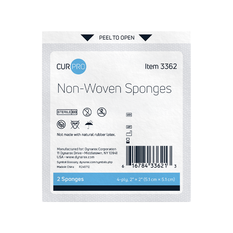 Non-Woven Gauze Sponges, 4-Ply, Sterile