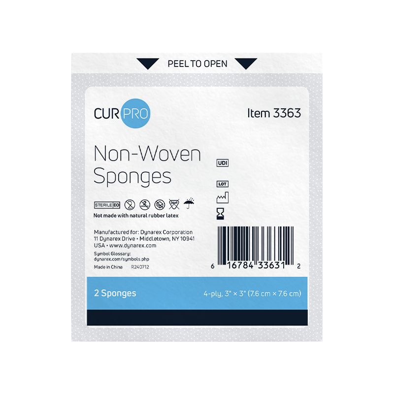 Non-Woven Gauze Sponges, 4-Ply, Sterile