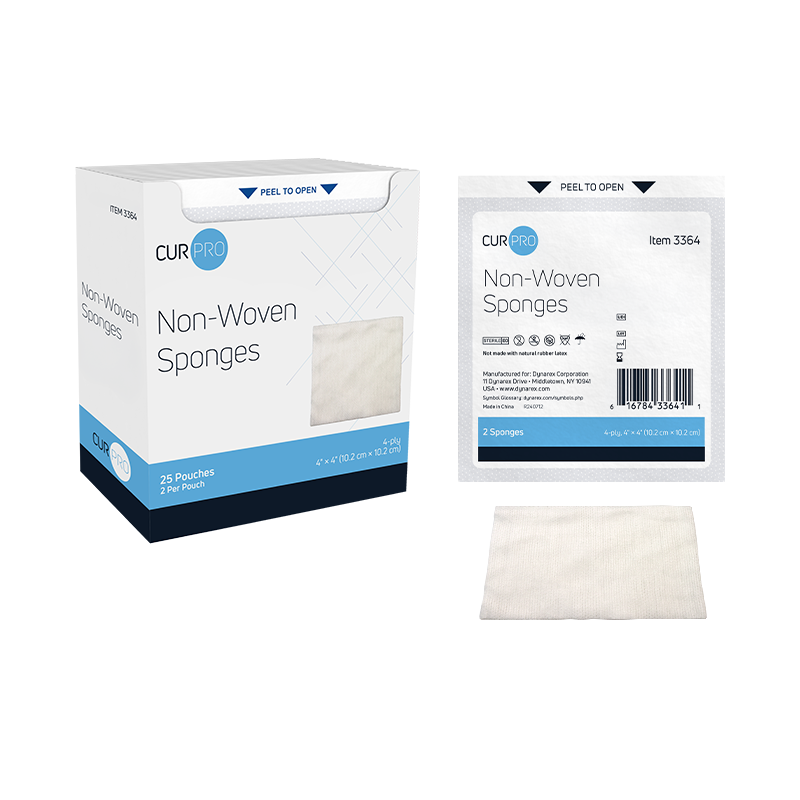 Non-Woven Gauze Sponges, 4-Ply, Sterile