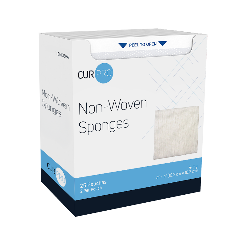 Non-Woven Gauze Sponges, 4-Ply, Sterile