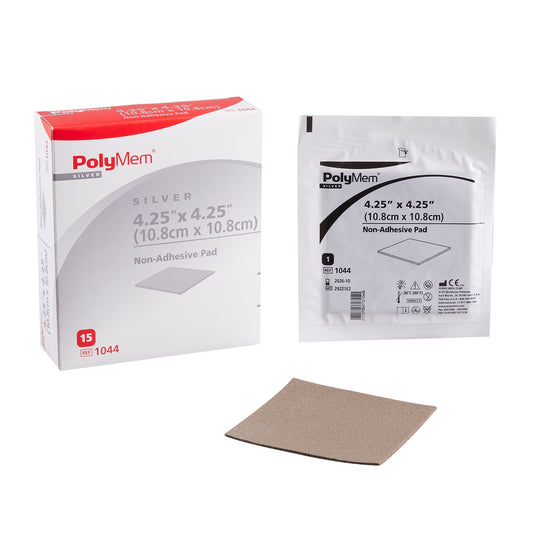 Silver Foam Dressing PolyMem® Silver 4-1/4 X 4-1/4 Inch Square Sterile