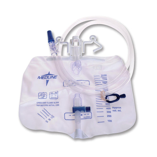 Urinary Drain Bag Anti-Reflux Valve Sterile 2,000 mL Vinyl