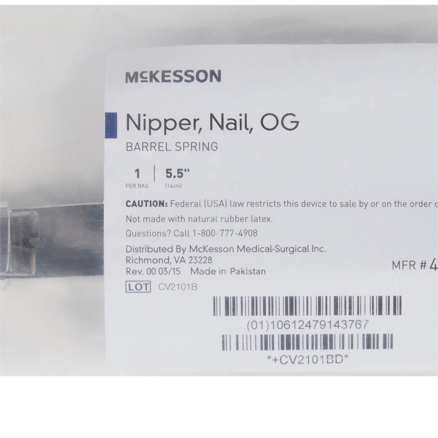 Nail Nipper, Concave Jaw, 5.5"
