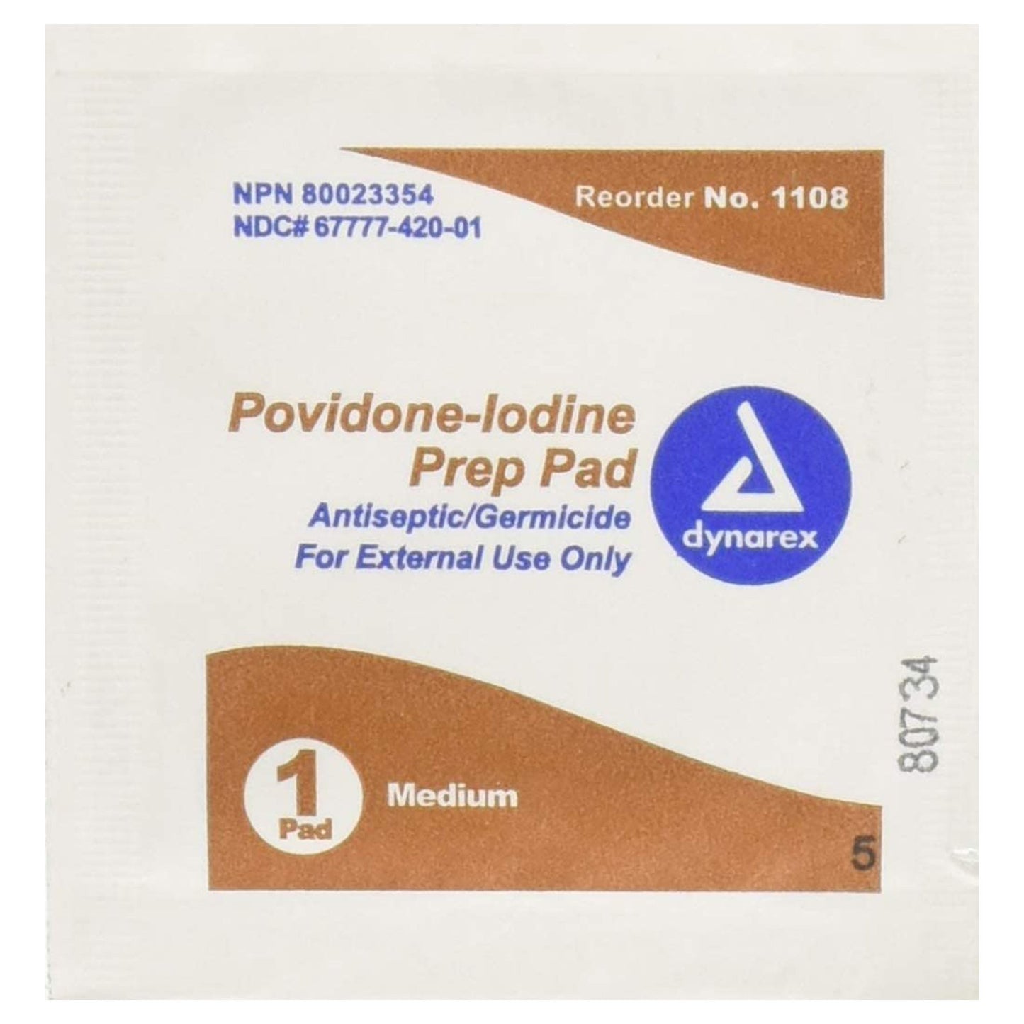 Povidone Iodine Prep Pads, 10% strength